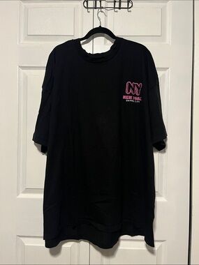 Riot Empire Men’s Black Graphic Tee with Pink 'NY' Accents